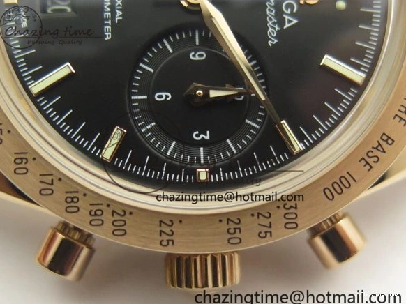 0817 Speedmaster ’57 Co-Axial RG OMF 1:1 Best Edition Black Dial On RG Bracelet A9300 (Free Leather Strap) MoistureWicking 8070